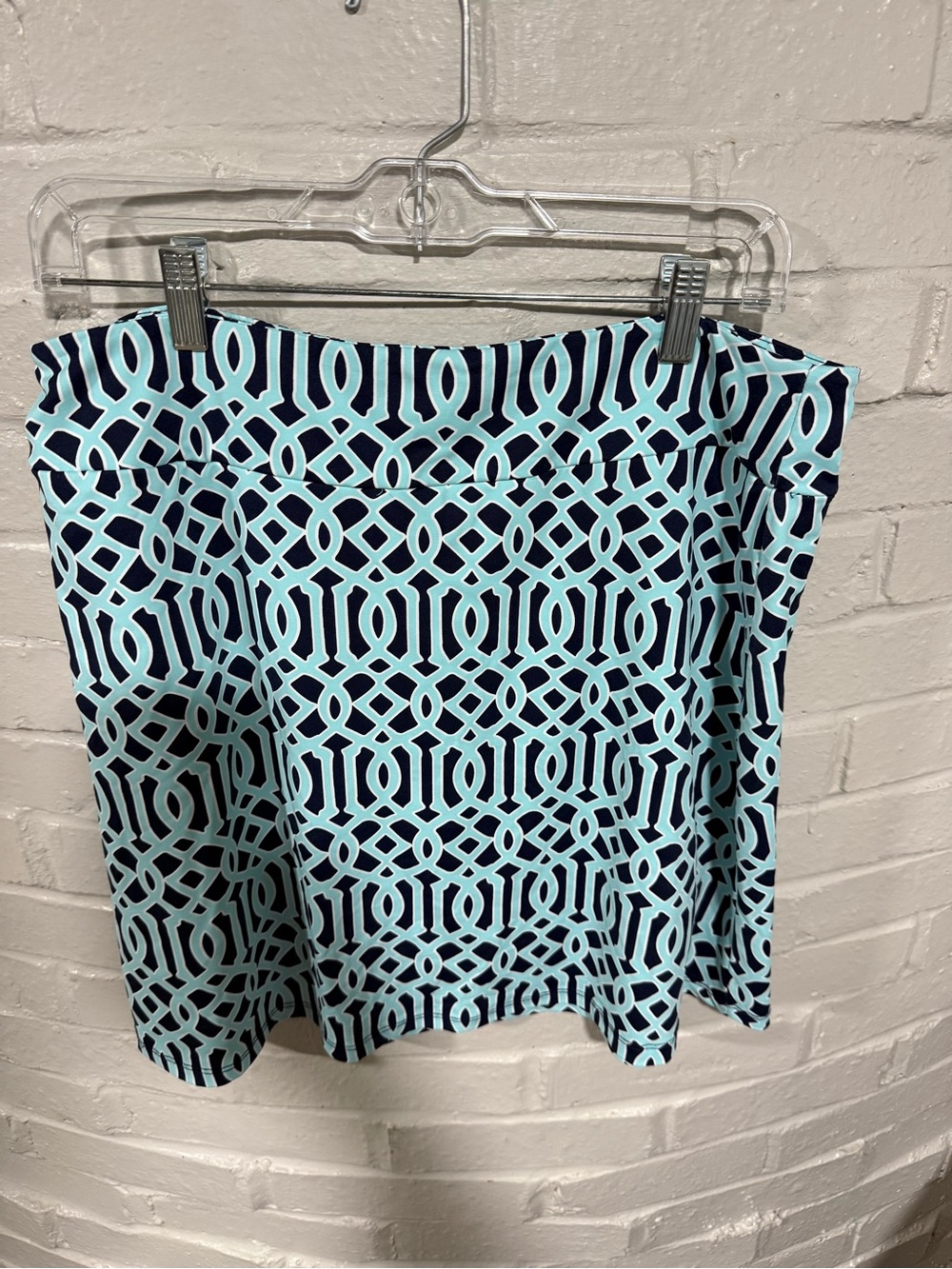 Lulu-B Navy and Light Blue Geometric Skort